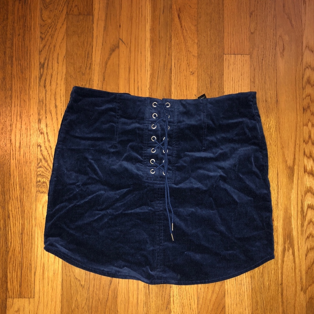 Blue Corduroy Skirt